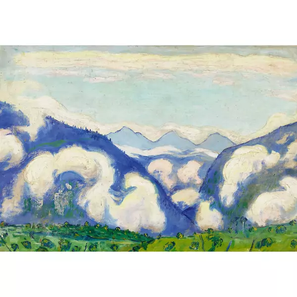Sommerliche Berglandschaft mit Wolken
