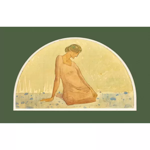Femme assise dans un paysage