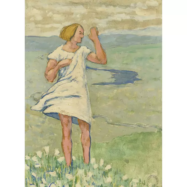 Femme dans un pré