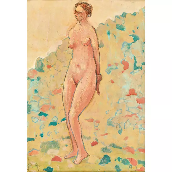 Femme nue dans un paysage