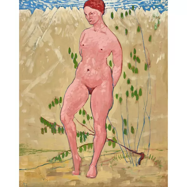 Femme nue dans un paysage
