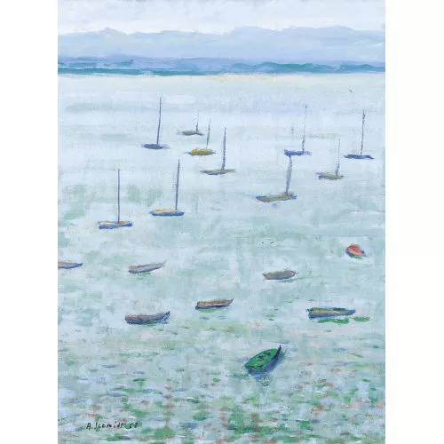 Albert Schmidt — Segelboote auf dem Genfersee.