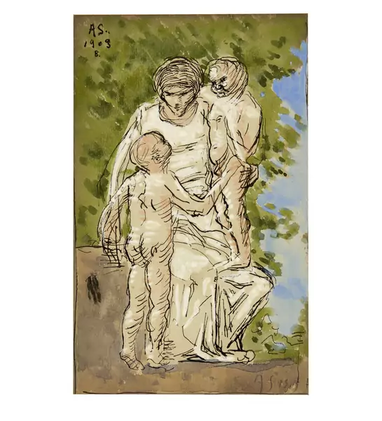 Albert Schmidt — Mutter mit zwei Kindern — Galerie Kornfeld