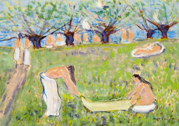 Landschaft mit ruhenden Frauen