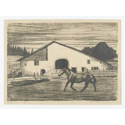 Albert Schnyder — Jurahaus mit Pferd.
