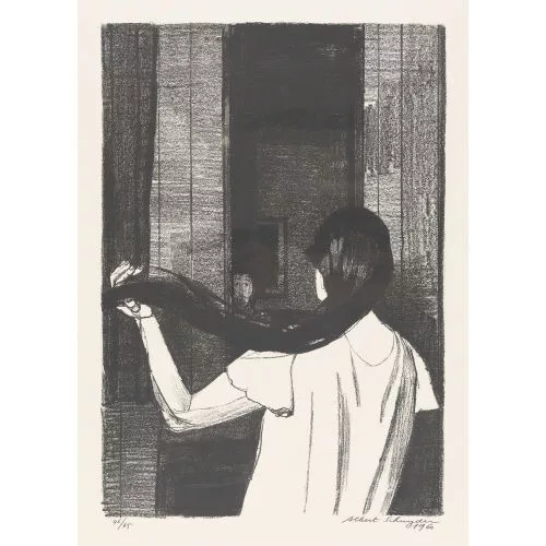 Albert Schnyder — Mädchen mit langem Haar.