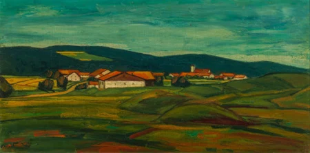 Village adossé à la forêt, 1973