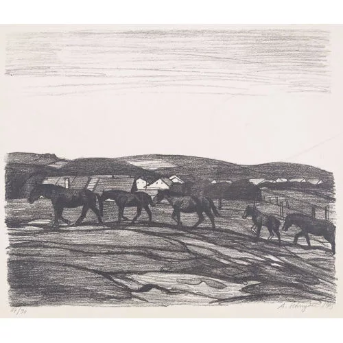 Albert Schnyder — Pferde auf der Weide.