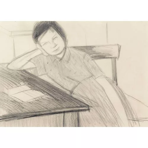 Albert Schnyder — "Mädchen aufgestützt (Rita)".