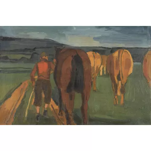 "Kuhherde mit Pferd"