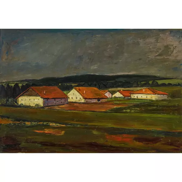 "Paysage au ciel gris"