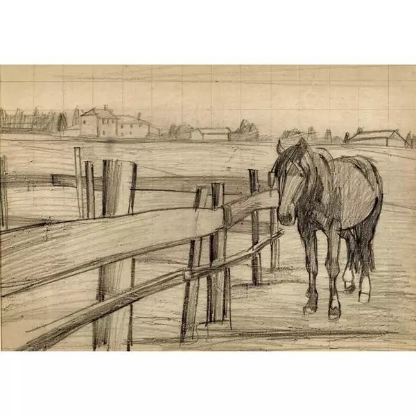 "Pferd am Zaun (Freiberge)"