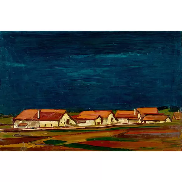 "Paysage au ciel bleu foncé"