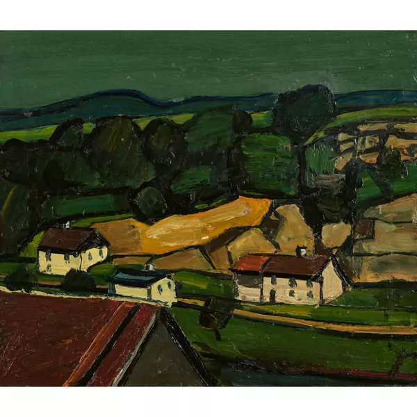 "Felsen und Häuser (Vicques)"