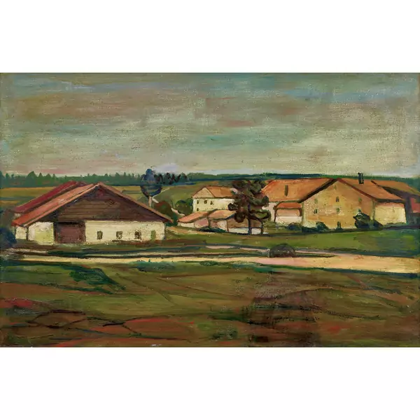 "Paysage sous un ciel gris"