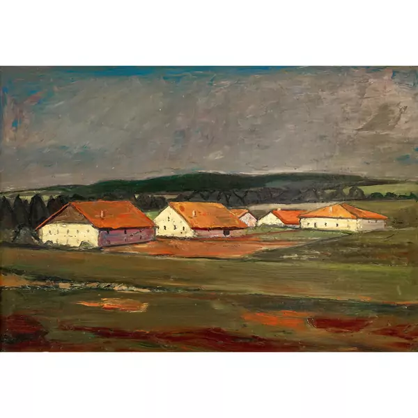 "Paysage au ciel gris"