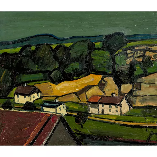 "Felsen und Häuser (Vicques)"