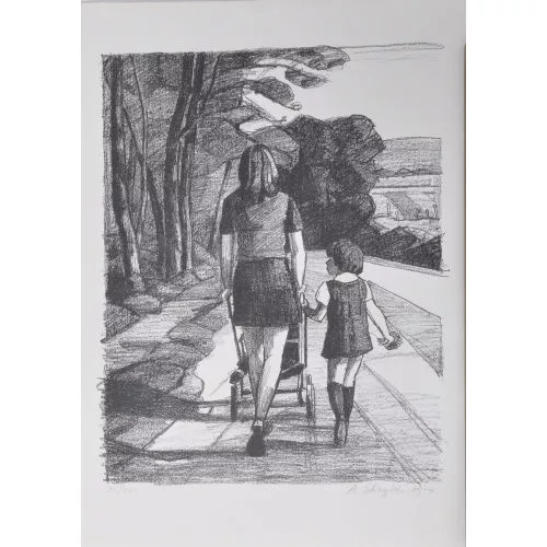 Albert Schnyder — Frau mit Kinderwagen.
