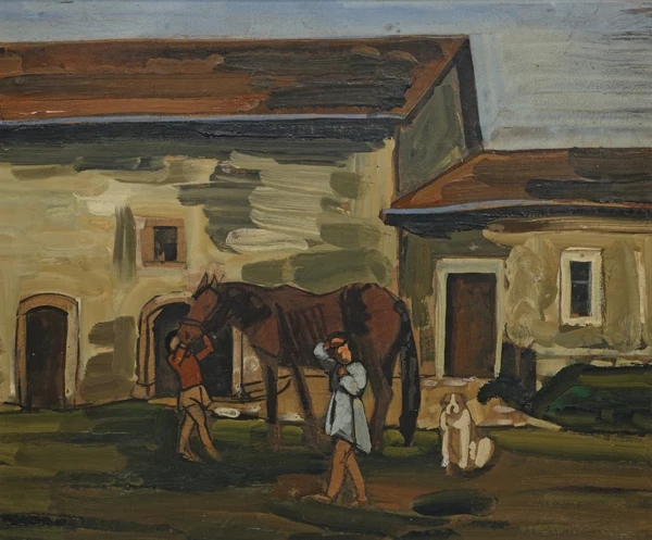 Albert Schnyder — Devant la Ferme (à Saignelégier), 1961