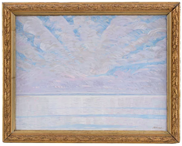 Albert Silvestre — Albert Silvestre (1869-1954), Le lac, huile sur