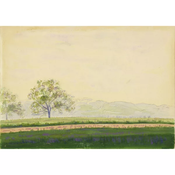 Albert Trachsel — Paysage avec deux arbres et le Salève