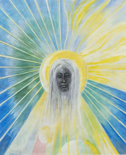 Albert TRACHSEL (1863-1929), Visage rêvé, aquarelle et gouache — DognyAuction