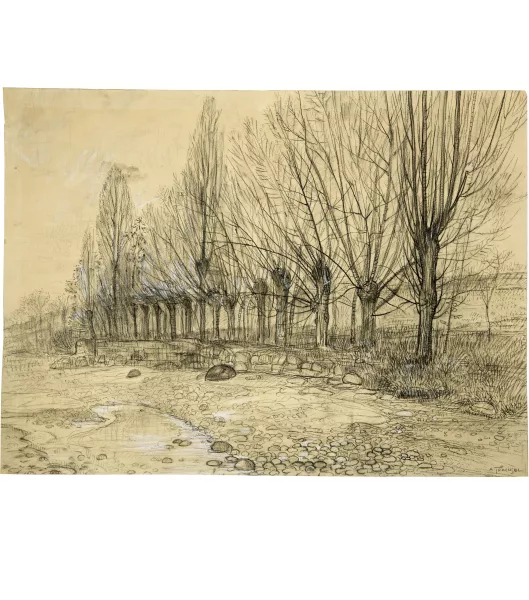 Albert Trachsel — Weidenbäume am Flussufer