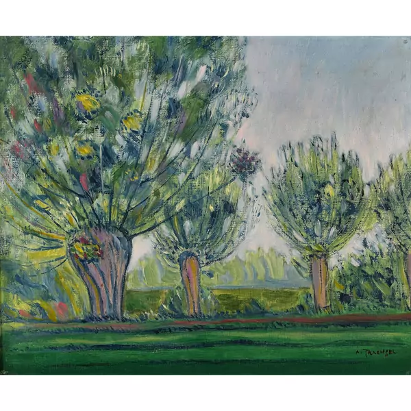 Landschaft mit Weidenbäumen