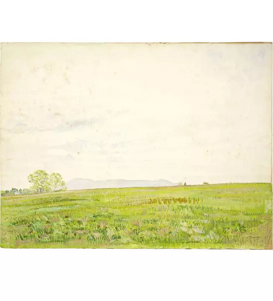 Albert Trachsel — Landschaft mit Baumgruppe bei Genf — Galerie Kornfeld