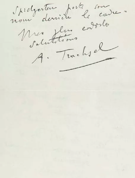 Albert Trachsel — Eigenhändiger Brief mit Unterschrift «A. Trachsel». Genf 27.XI.1908. — Galerie Kornfeld