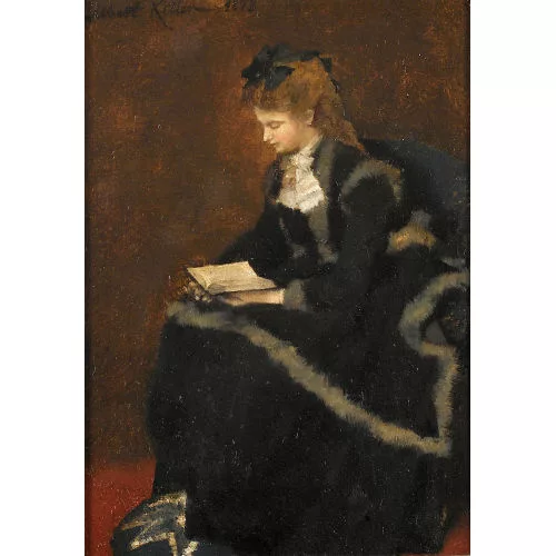 Albert von Keller — Sitzende Frau beim Lesen.