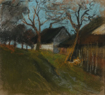 Haus unter Bäumen