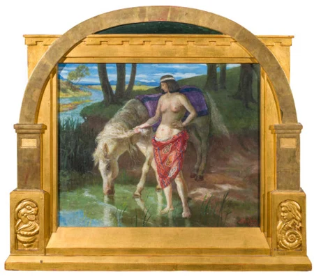 Amazone, ihr Pferd tränkend, 1894–1902