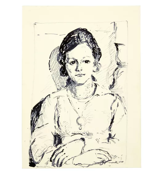 Alberto Giacometti — Clara Ganzoni (recto) - Esquisse de personnages jouant à table (verso)