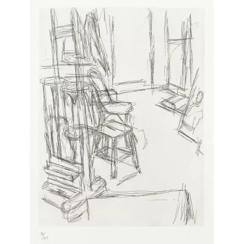 Alberto Giacometti — Studio with the easel.