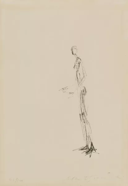 Alberto Giacometti — Figure debout de profil, les mains levées