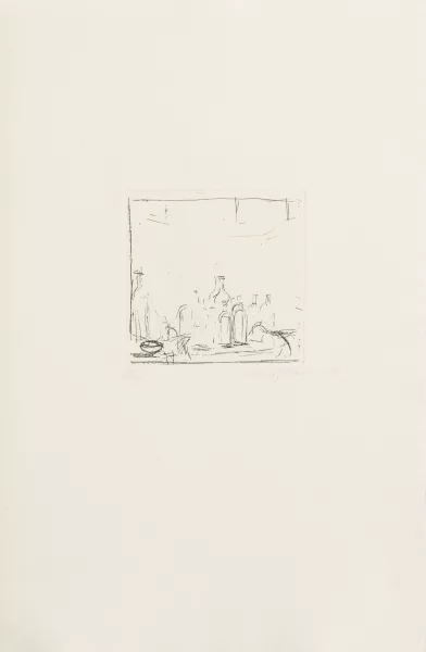 Alberto Giacometti — Bouteilles dans l'atelier I, (Un poème dans chaque livre),