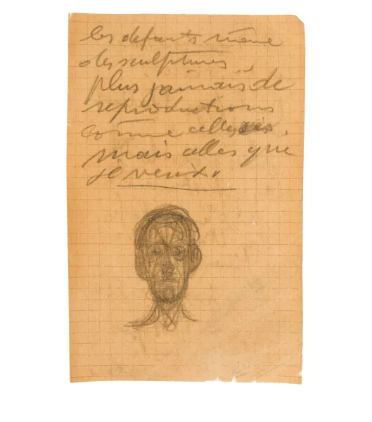 Alberto Giacometti — Tête et annotations