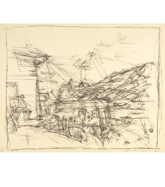 Alberto Giacometti — Le Lac de Sils et le Piz Corvatsch depuis la maison des Giacometti à Maloja