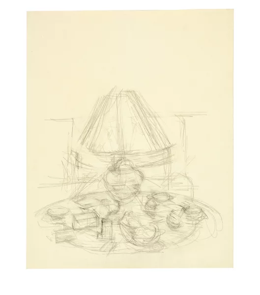 Alberto Giacometti — Lampe et tabatières sur le bureau d'Olivier Larronde