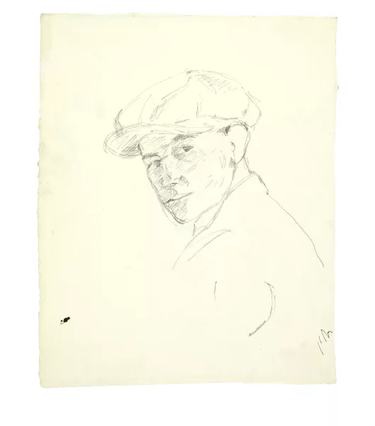 Alberto Giacometti — Diego à la casquette (recto) - Jeune homme accoudé et études des têtes (verso)
