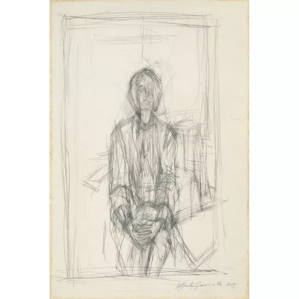 Alberto Giacometti — Annette de face, assise, dans la salle à manger à Stampa