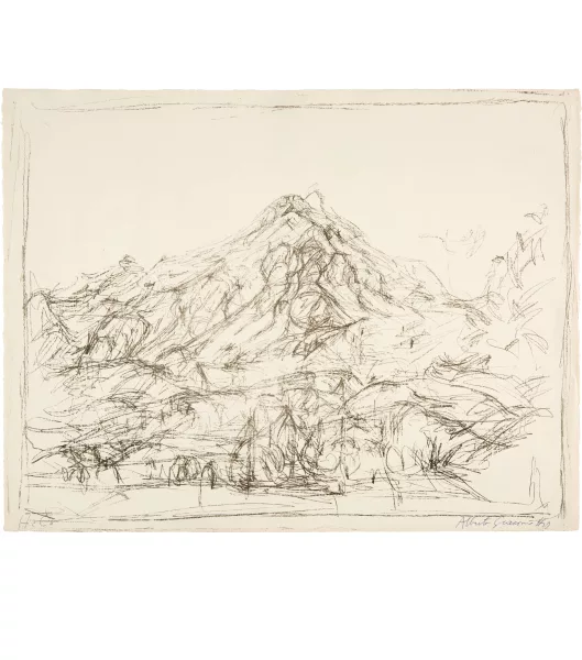 Alberto Giacometti — Pizzo della Margna vu de la maison des Giacometti à Maloja II