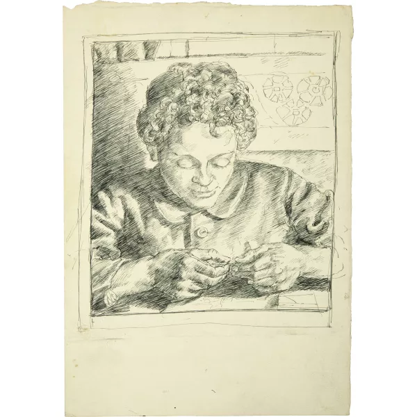 Alberto Giacometti — Bruno jouant (recto) - Esquisse de tête de Bruno (verso)