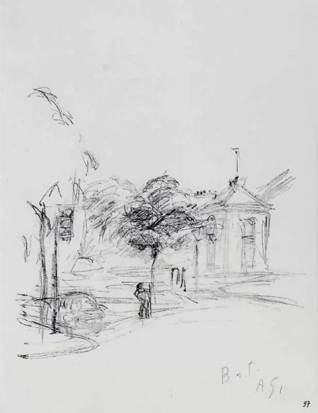 Alberto Giacometti — Blatt 97, aus "Paris sans fin", 1969