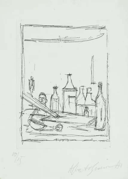 Alberto Giacometti — Bouteilles dans l'atelier