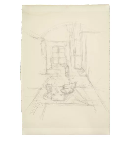 Alberto Giacometti — La cellina à Stampa (recto) - Intérieur (verso)