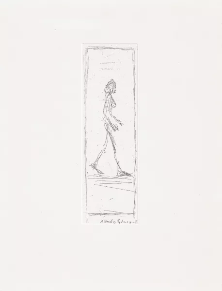 Alberto Giacometti — Femme nue marchant de profil à droite, 1954
