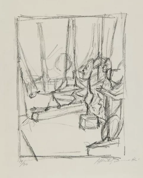 Alberto Giacometti — Chat dans l'atelier, 1954