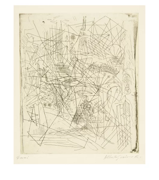 Alberto Giacometti — Planche d’essai avec tête et figures